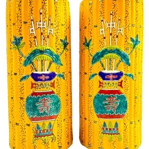 Antique Chinese Famille Rose Longevity Porcelain Vase Marked Qianlong 19th Cent